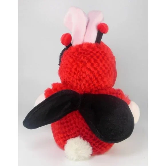 Pink Bunny in Ladybug Costume Plush 14" - Picture 5 of 8